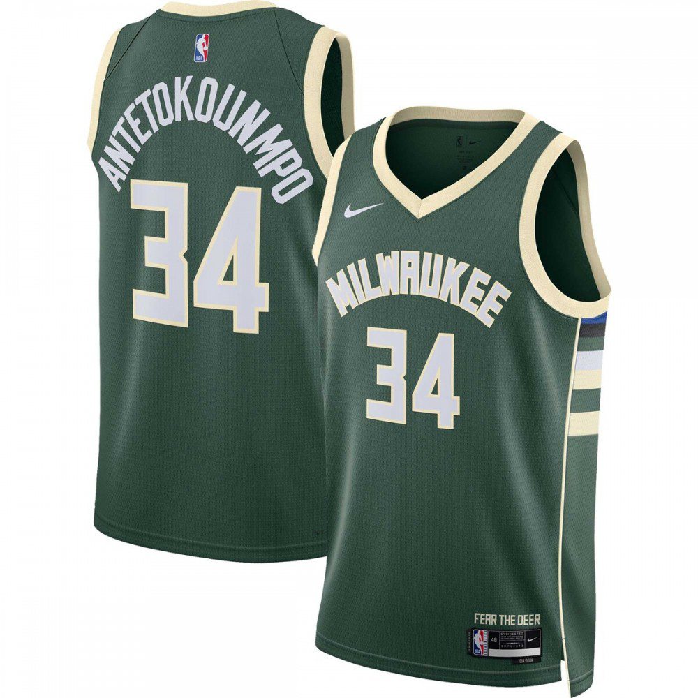 Giannis Antetokounmpo Milwaukee Bucks Unisex 2022/23 Swingman Jersey - Icon Edition - Hunter Green-Pro Kit Vault | Brand New 26/27 Sports Jerseys